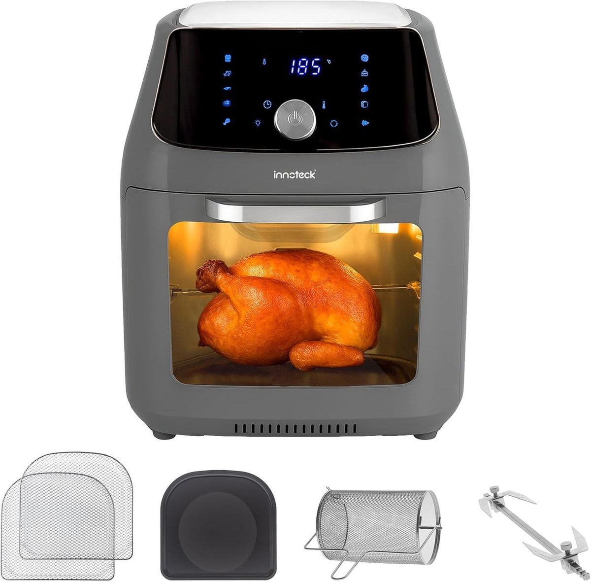 16L Digital Air Fryer Oven with Rotisserie | 10-in-1 Presets | Energy Saving