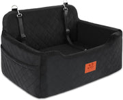 Large Dog Booster Car Seat Memory Foam Travel Bed Washable Black 50lb
