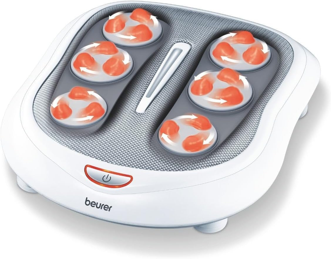 Beurer FM60 Foot Massager Shiatsu Heat 18 Heads 2 Speeds Circulation Relief