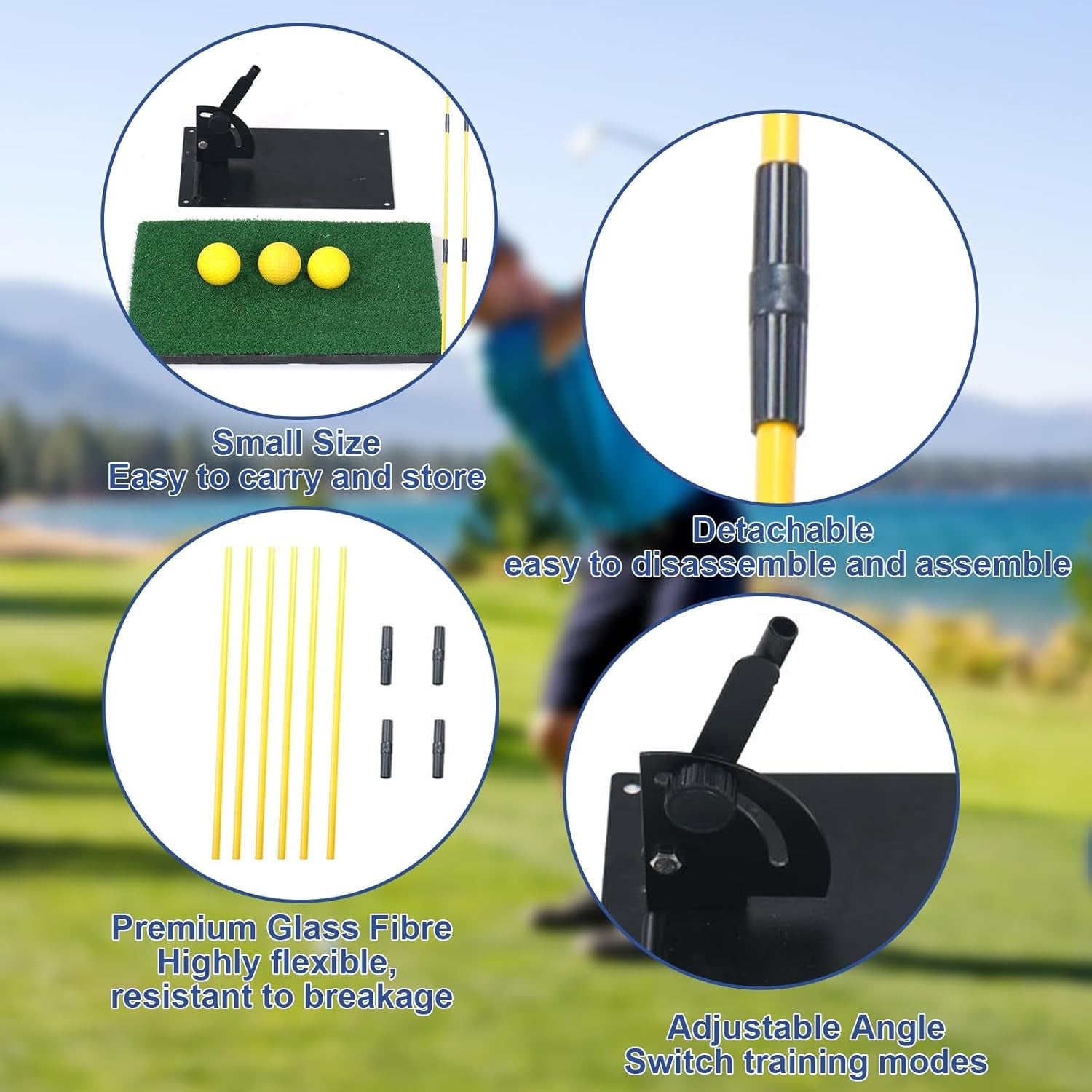 Adjustable Golf Alignment Stick Holder 2 Foldable Trainer