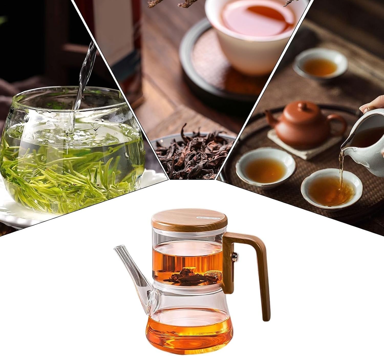 Glass Teapot with Removable Infuser Water Separation Tea Pot 600ml