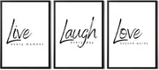 Live Laugh Love Wall Art Set A3 Prints Modern Quote Decor
