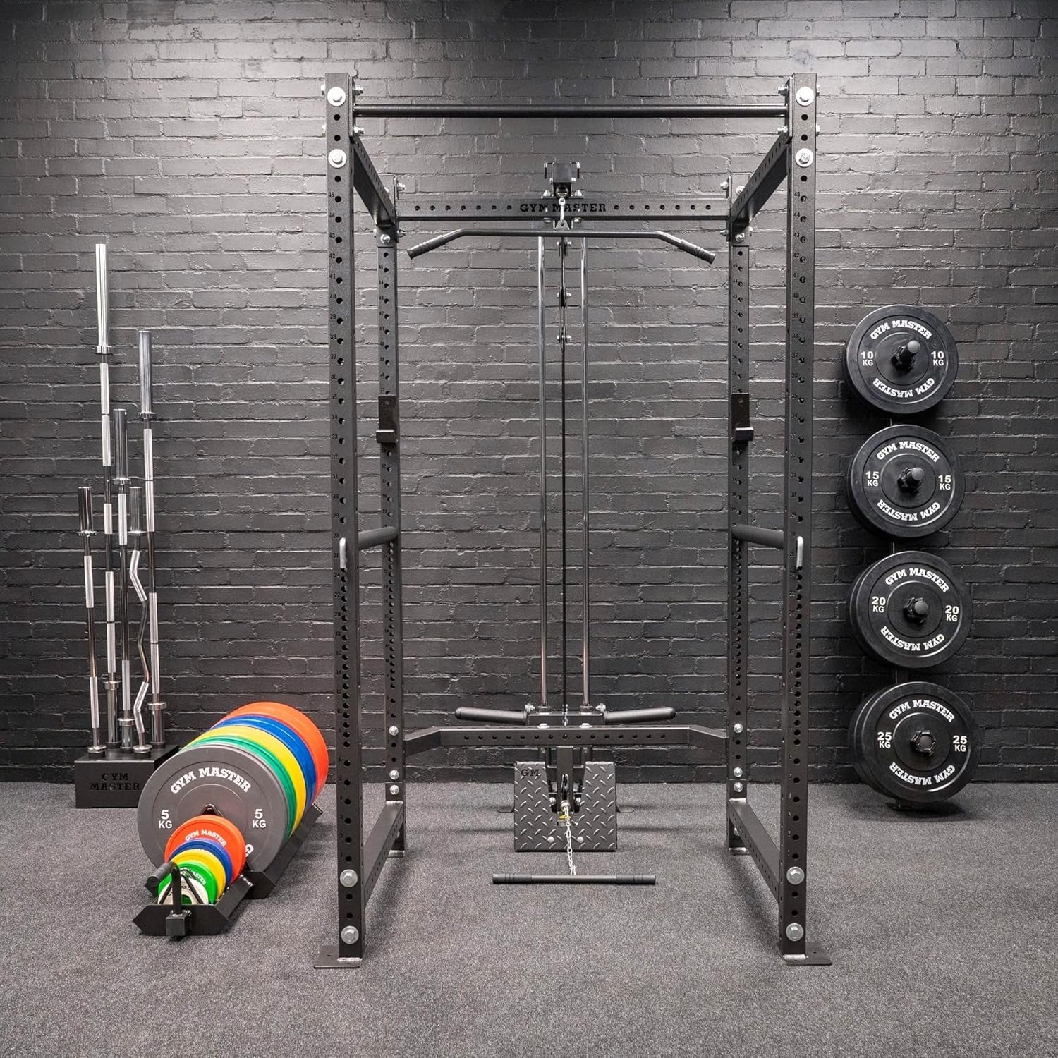 Adjustable Power Rack 206x133x178cm with Dual Cable System – Home Gym Cage