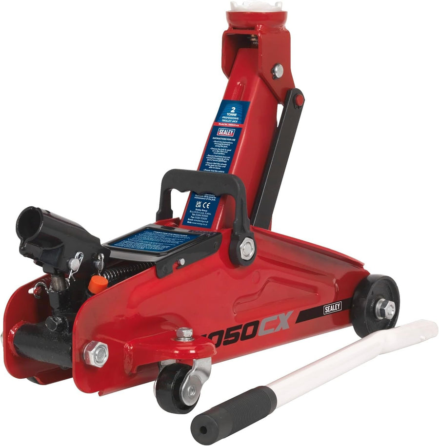 2 Ton Hydraulic Trolley Jack Short Chassis 117–322mm Compact Car Lift Red