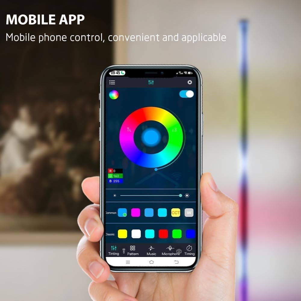 Smart RGB Corner Floor Lamp App Remote Dimmable LED Mood Lighting