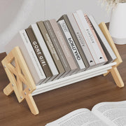 Wood Tilting Desktop Bookcase Organizer Rack for Books CDs Magazines