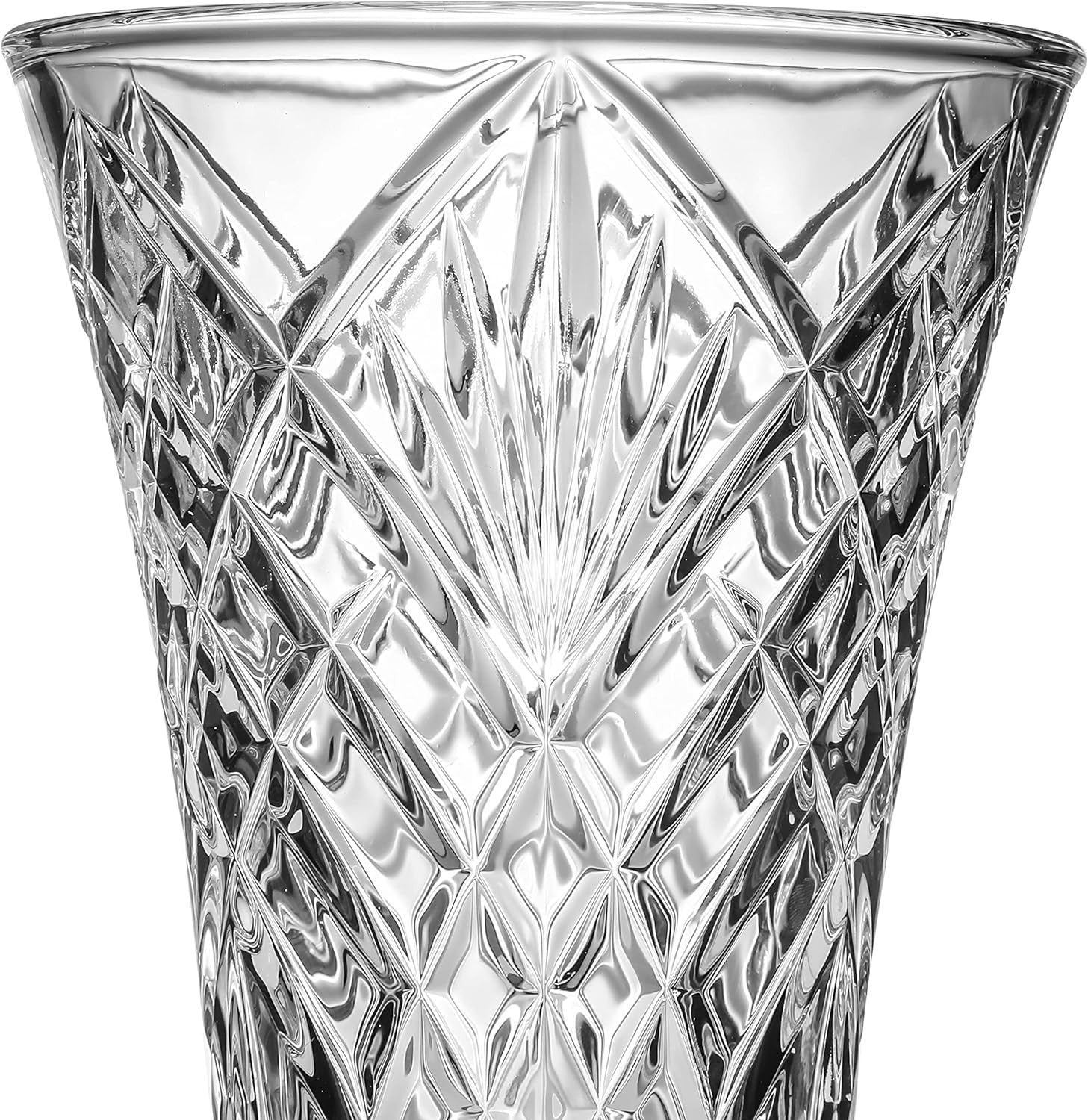 30cm Crystal Glass Flower Vase Tall Clear Cut Vase Wedding Table Centrepiece