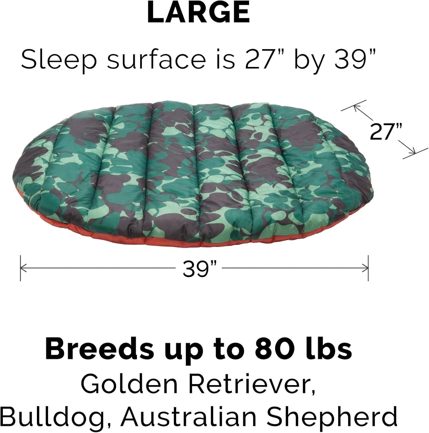 Large Travel Dog Bed 39x27in Washable Camping Mat