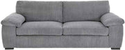 Grey Jumbo Cord 3 Seater Sofa Comfy Cushioned Fabric Lounge Couch UK