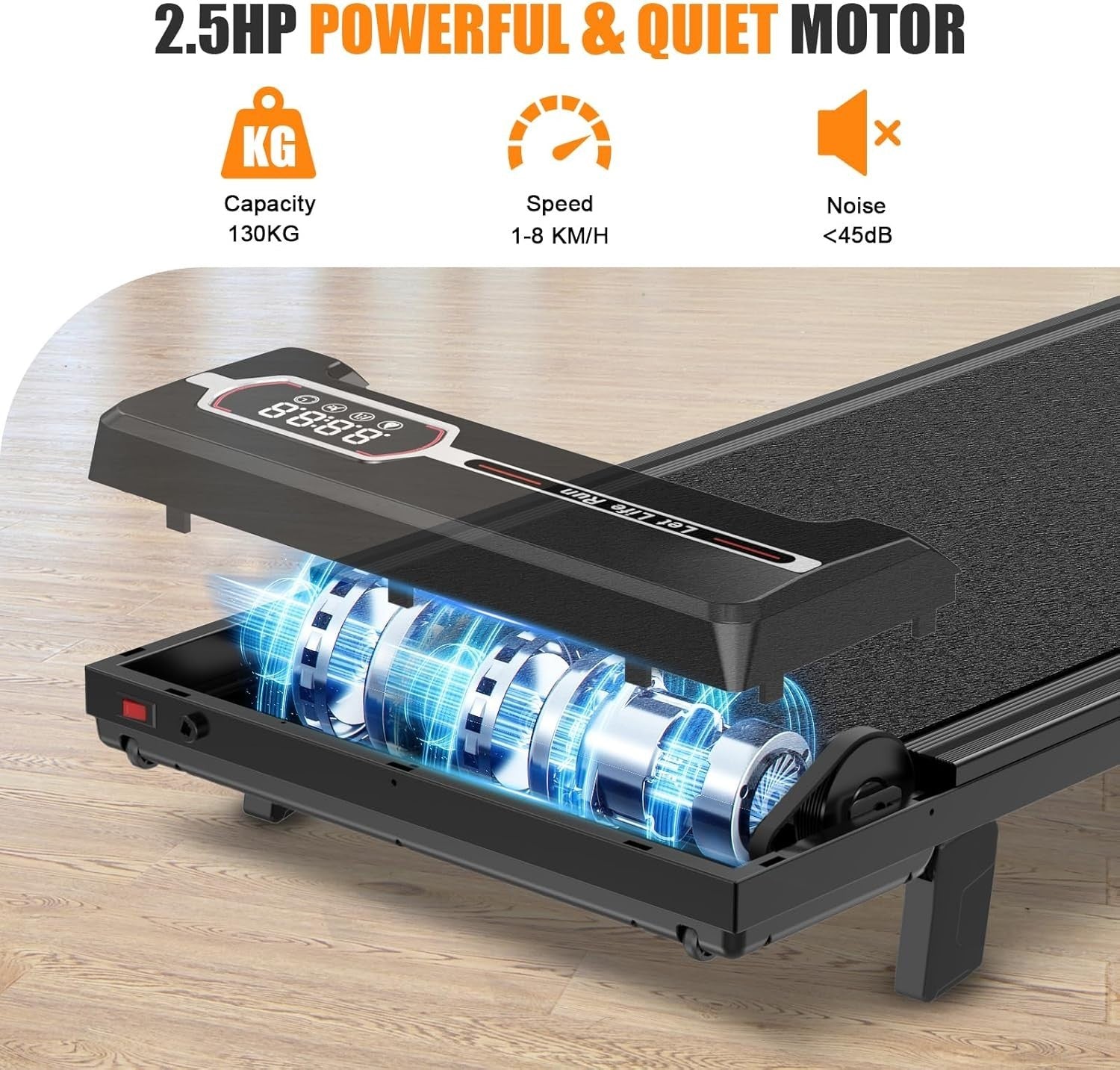 Under Desk Walking Pad Treadmill 8 km/h Incline Remote Compact