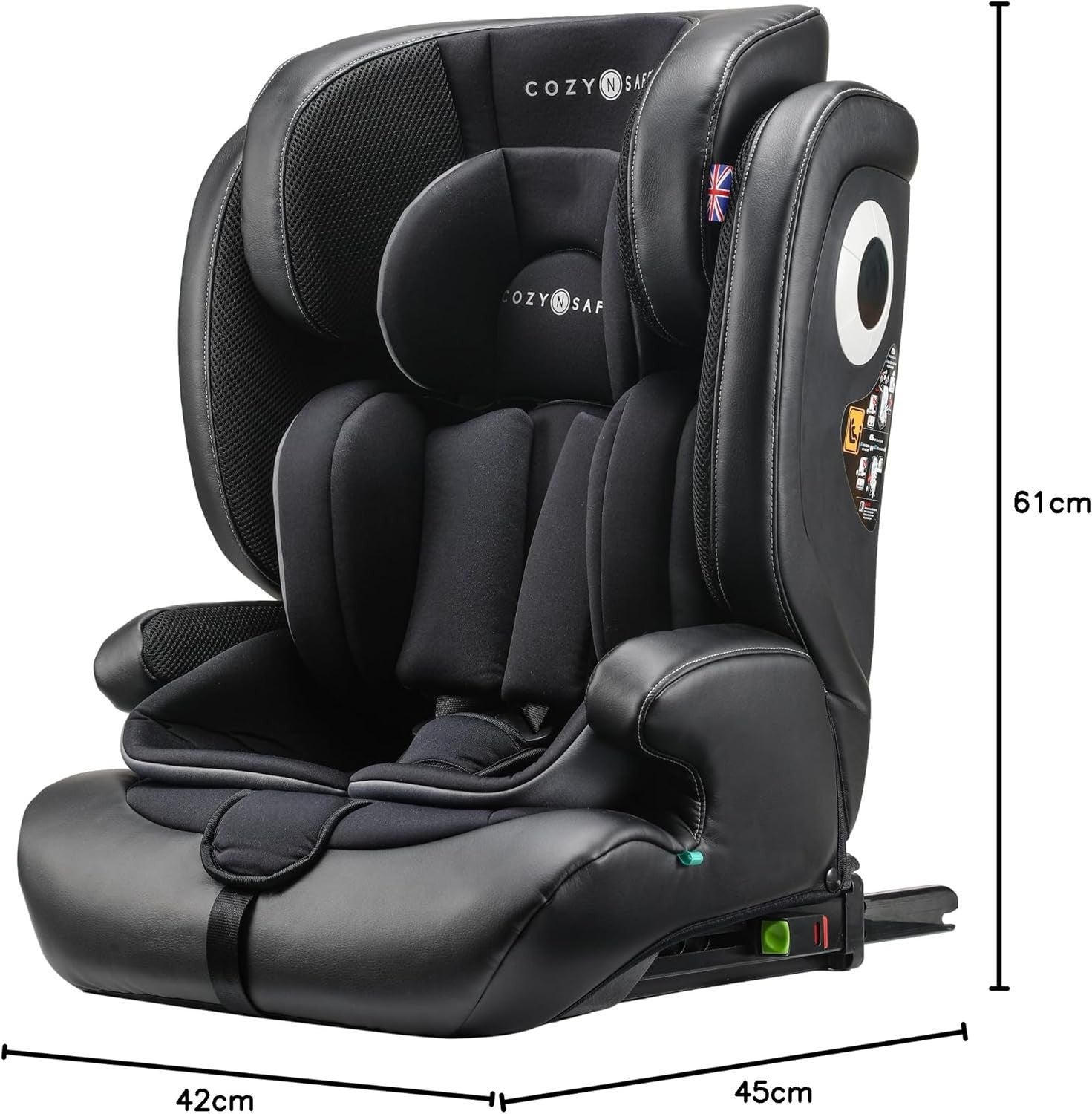 i-Size Child Car Seat ISOFIX 76–150cm 5-Point Harness High Back Booster