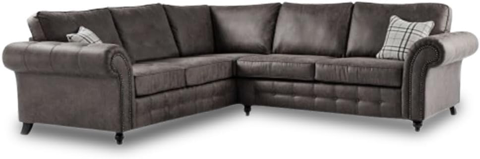 Large Corner Sofa Set 5 Seater – High Back Faux Leather 2C2 Couch Black