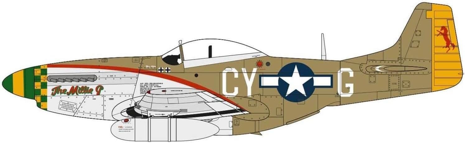 1:48 WWII Mustang Fighter Model Kit w/ Sprues Decals – Hobby Build Set