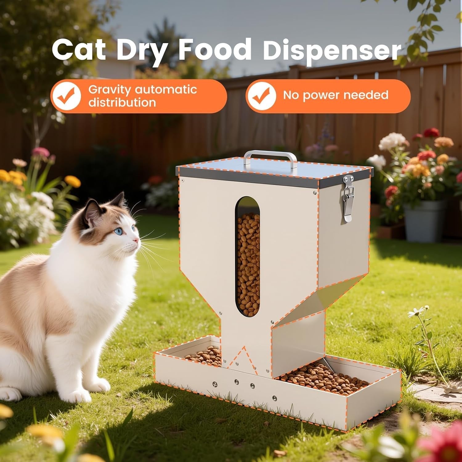 10L Automatic Pet Feeder 2 Bowl Metal Food Dispenser Cat Dog Rabbit