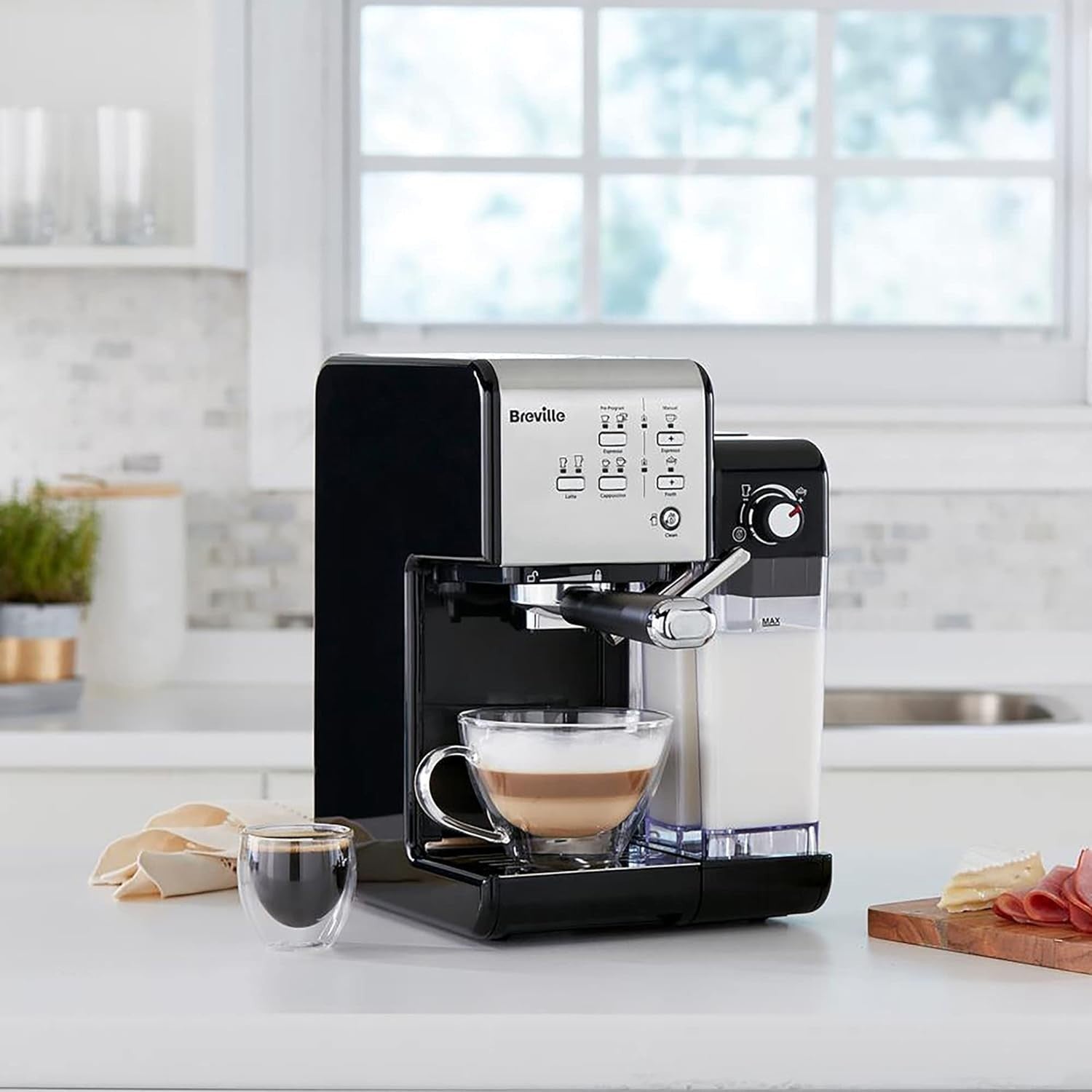 Espresso Coffee Machine | 19 Bar Italian Pump | Automatic Milk Frother | 1.4L