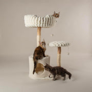Large Cat Scratching Tree Tower with Condo Perch Hammock Plush Platforms