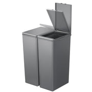 60L Double Kitchen Recycling Bin 2x30L Touch Lid Slim Grey Set