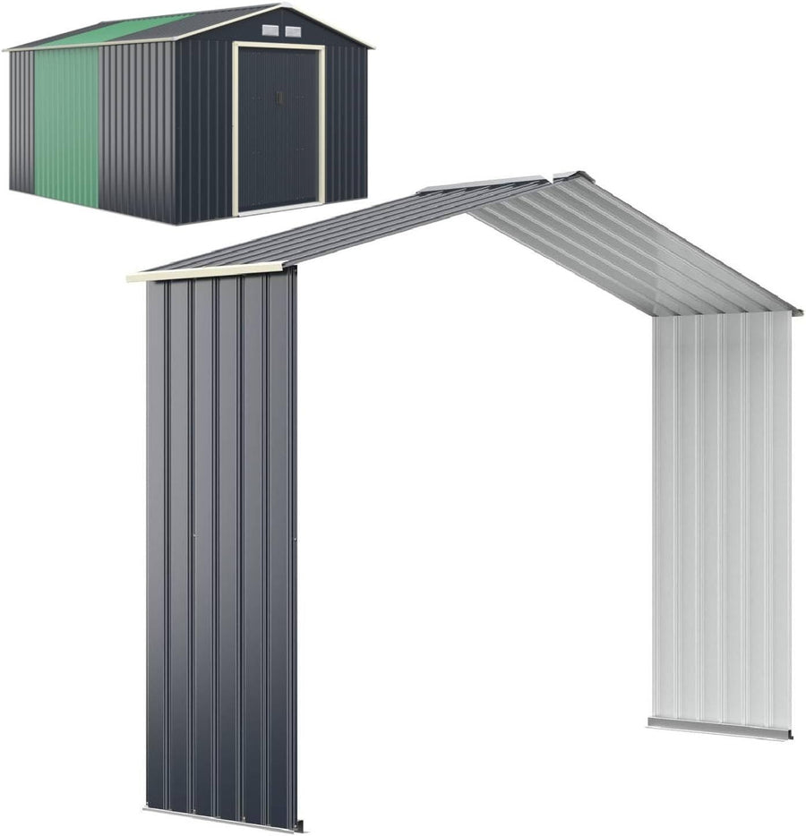 Outdoor Garden Shed Extension Kit 9x6FT Metal Lockable Extra Storage