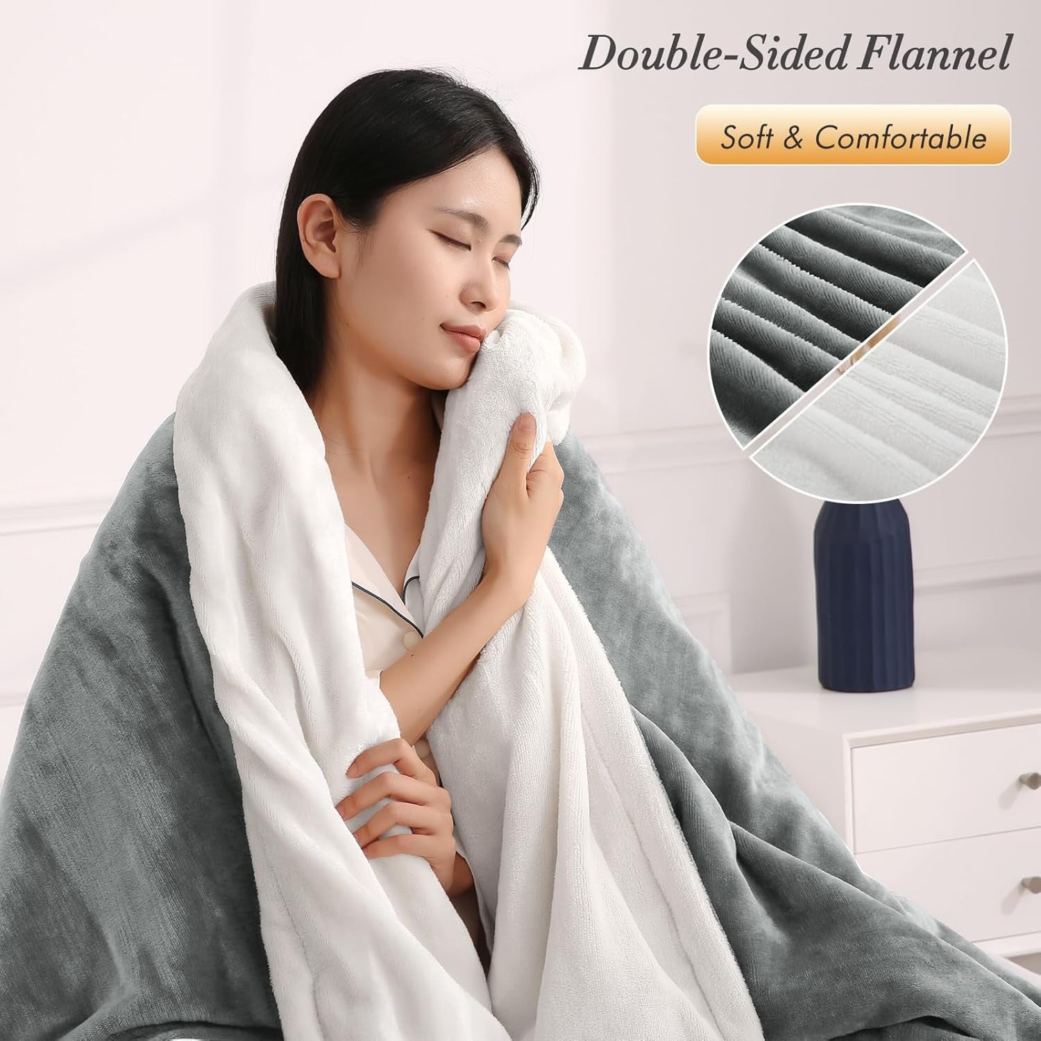 Electric Heated Throw Blanket 4 Heat Levels Fast Warm Auto Off Washable