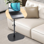 Wood Effect Sofa Laptop Side Table Adjustable Height Tilt Top C Shape Desk