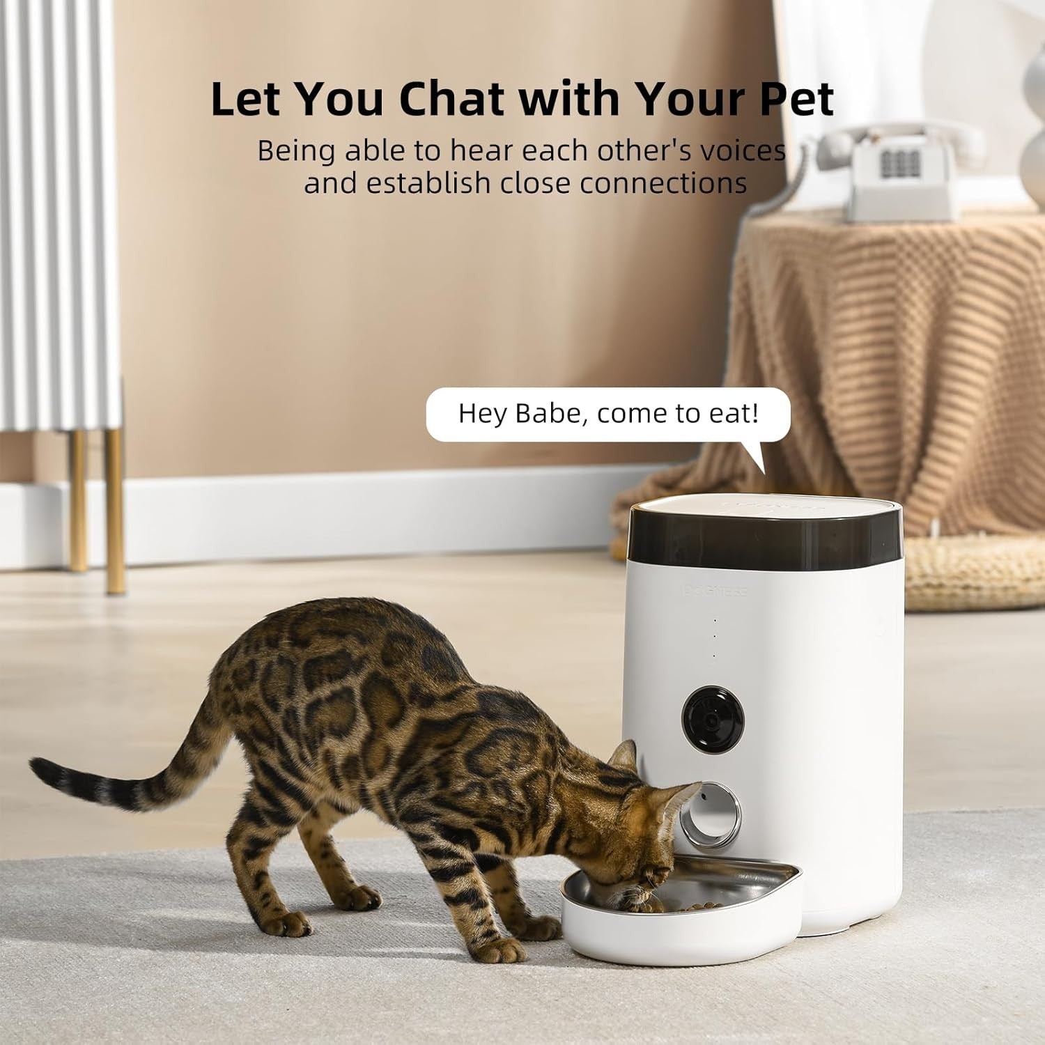 Smart Pet Feeder with Camera 1080P WiFi App Control 4L Auto Feeder