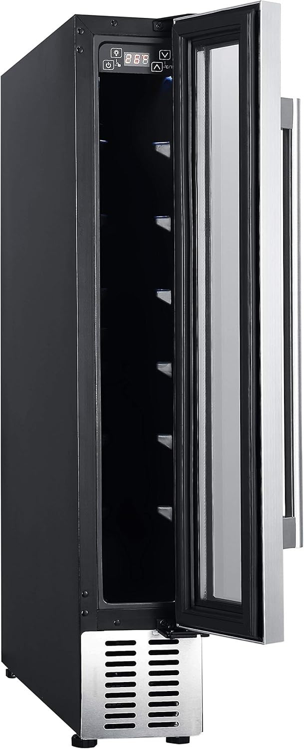 7 Bottle Slim Wine Cooler Under Counter Digital Touch Control Stainless Steel