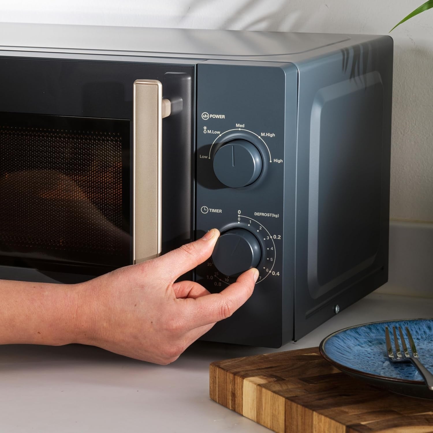 Salter Marino 20L Solo Microwave 950W Compact 5 Power Levels Blue/Grey