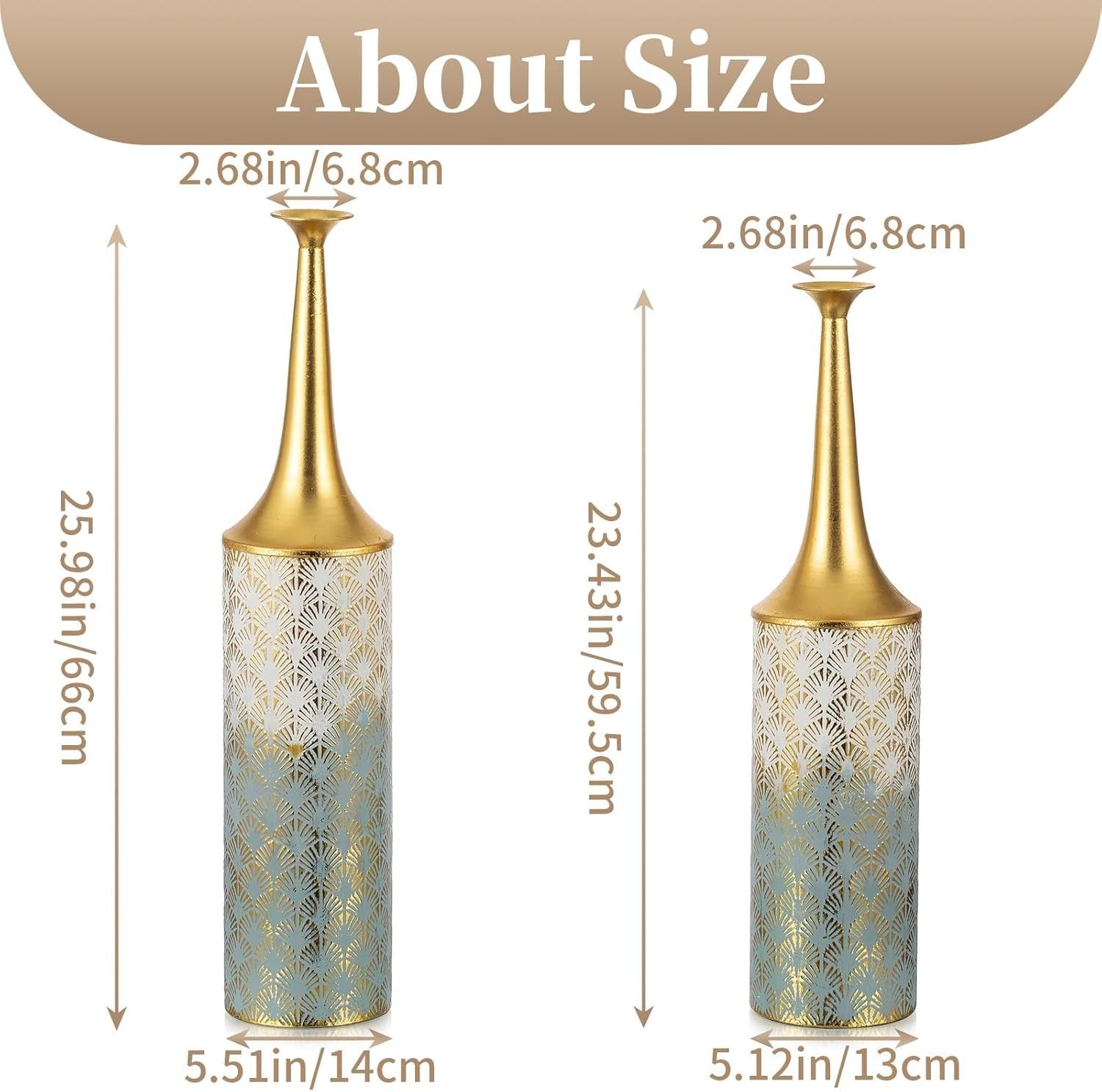 Extra Large Tall Floor Vases Set Metal Pampas Vase Modern Living Room Decor