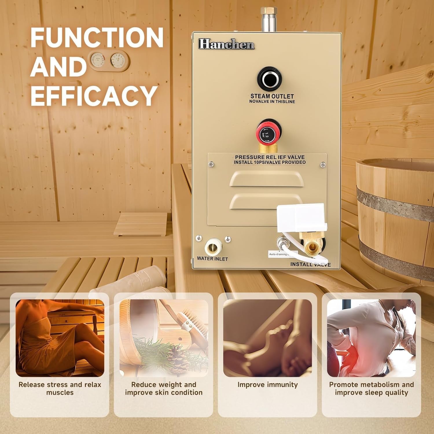 9KW Steam Generator Shower Sauna Spa Home Steam Bath Temp Control 7.5m³ 380V
