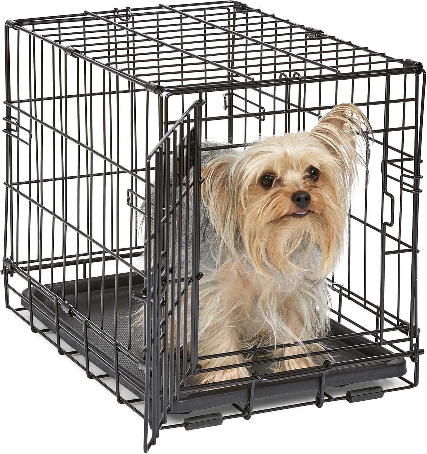 Small Single Door Dog Crate with Leak-Proof Pan, Divider & Secure Lock