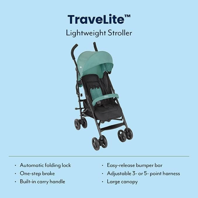 Lightweight Compact Stroller Travel Pushchair Multi-Recline 0-15kg Mint