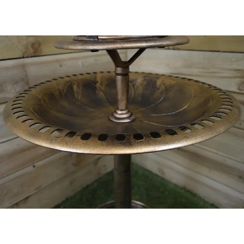 110cm Resin Garden Bird Bath Table Feeder with Solar Light Outdoor