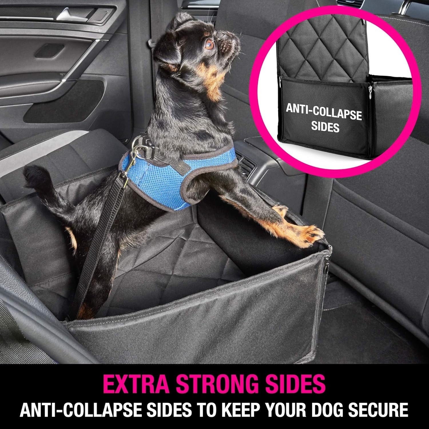 Waterproof Dog Car Seat Booster Travel Bed Safety Belt Small Medium Dogs
