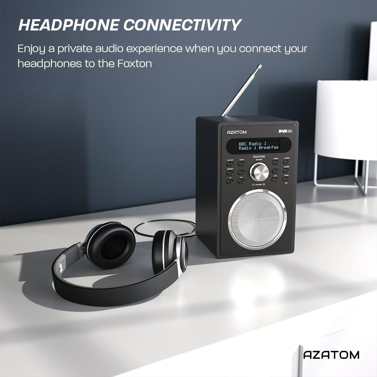 Black DAB DAB+ FM Digital Radio Bluetooth Dual Alarm Sleep Timer USB