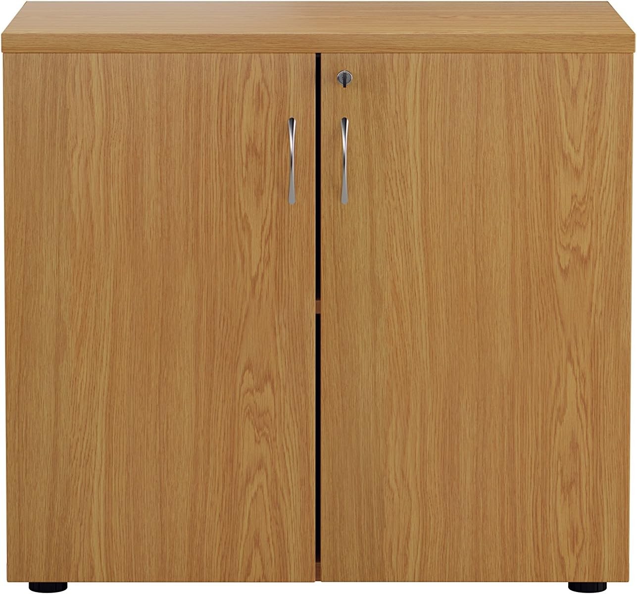 Oak Desk High Cupboard Lockable Storage Cabinet Office Organizer