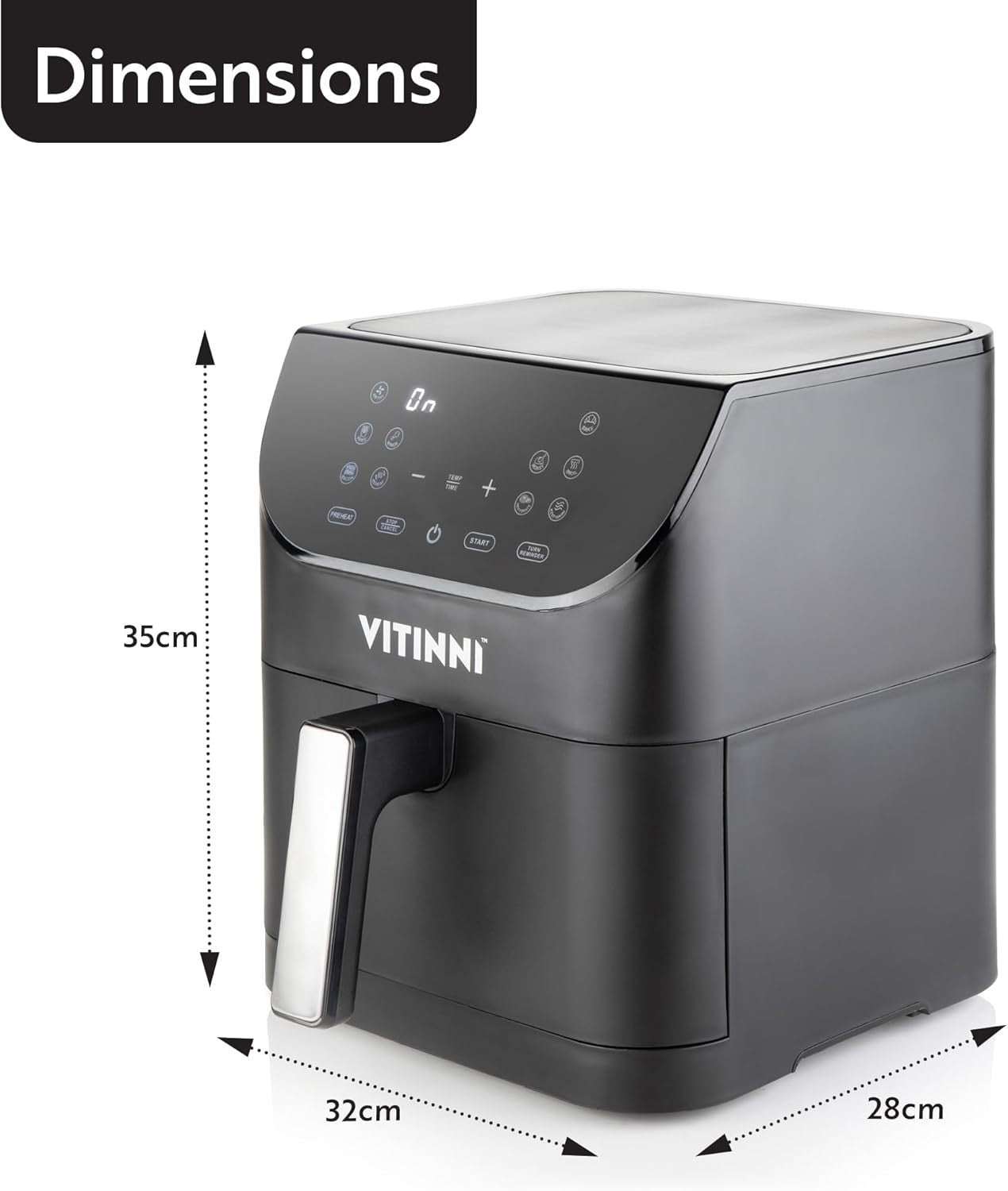 6L Digital Air Fryer Oven | Large Square Basket | 10 Pre-Sets | 200°C | Family