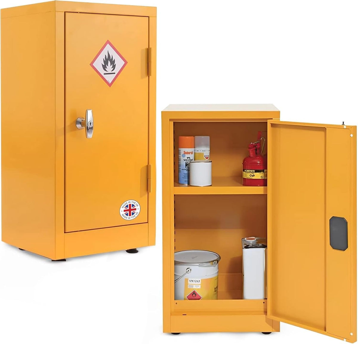 Compact Fireproof Lockable COSHH Cabinet with Adjustable Shelves 70cm