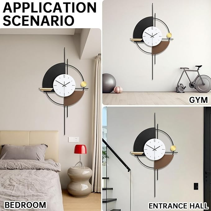 Large Modern Metal Wall Clock 45×79cm Silent Digital Decor for Living Room Hallw