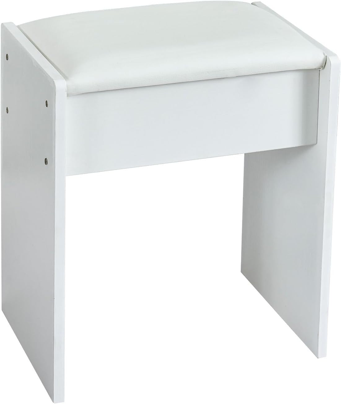 Vanity Makeup Dressing Table with 3-Color LED Mirror, 6 Drawers & Stool White