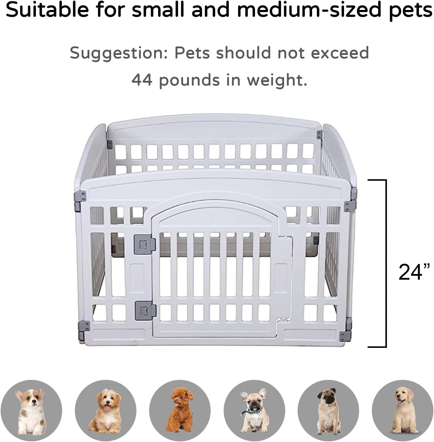 Foldable Puppy Playpen Indoor Dog Exercise Pen with Secure Door