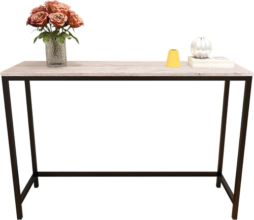 Slim Console Table Narrow Desk Sofa Side Entryway Table Metal Frame