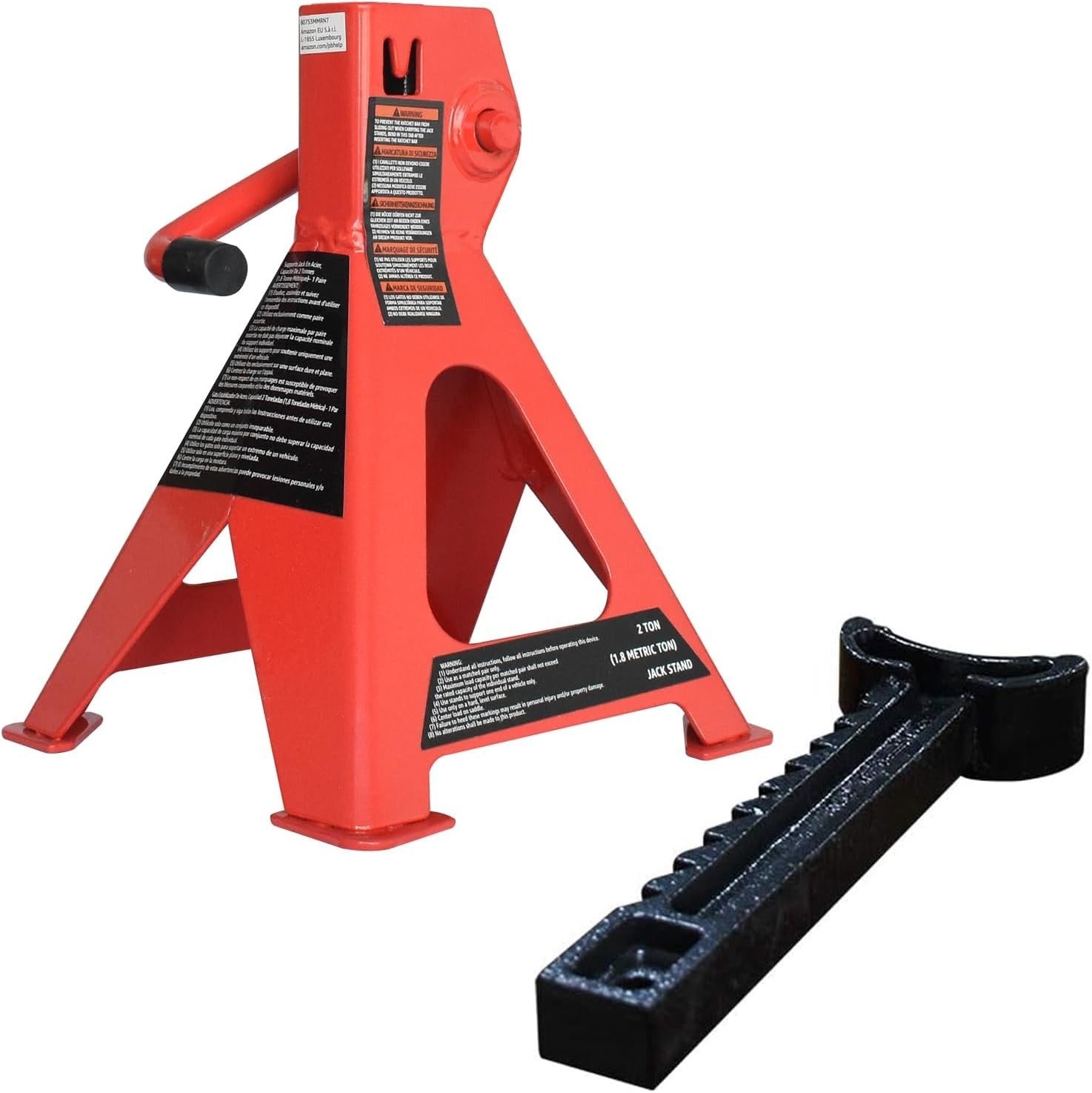 2 Ton Steel Jack Stands Heavy Duty Pair Adjustable Car SUV Support Red Black