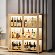 Luxury LED Wine Drinks Cabinet with Lock – Freestanding Bar Storage Sideboard
