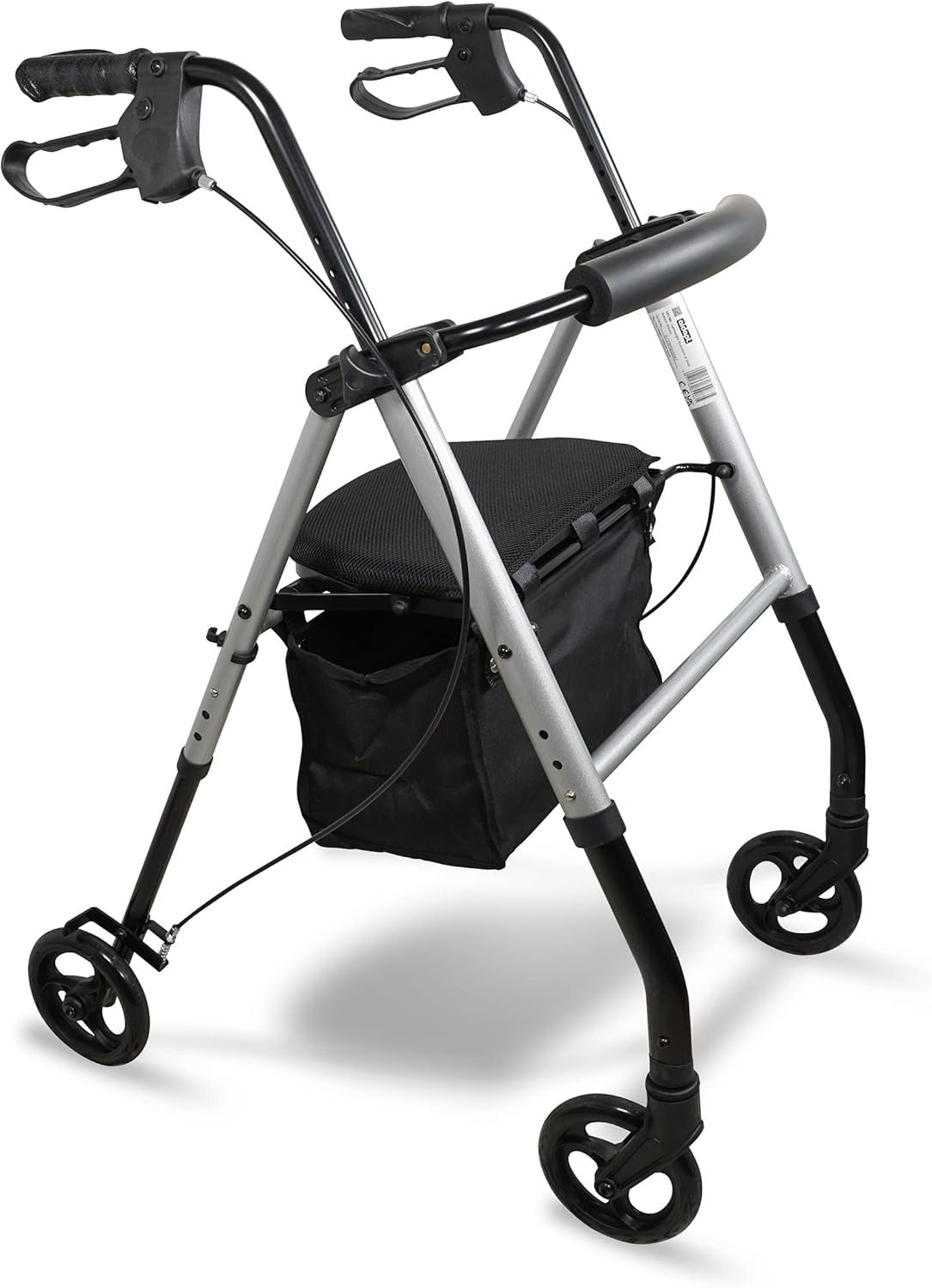 Lightweight Folding Rollator Walker with Seat Shopping Bag Hand Brakes