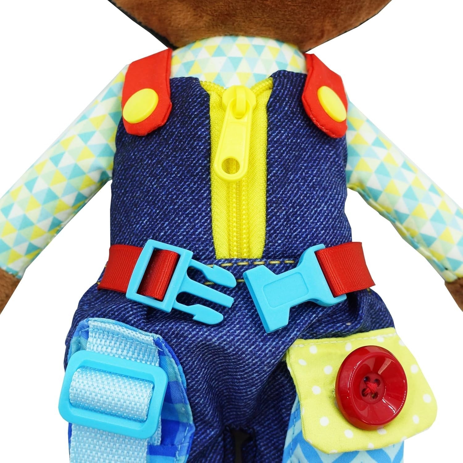 15.5” Montessori Dressing Plush Doll Toddler Buckles Zips Toy