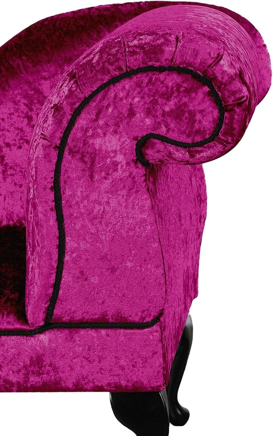 Shimmer Velvet Chaise Lounge Sofa Right Hand – Fuschia Pink, UK Handmade