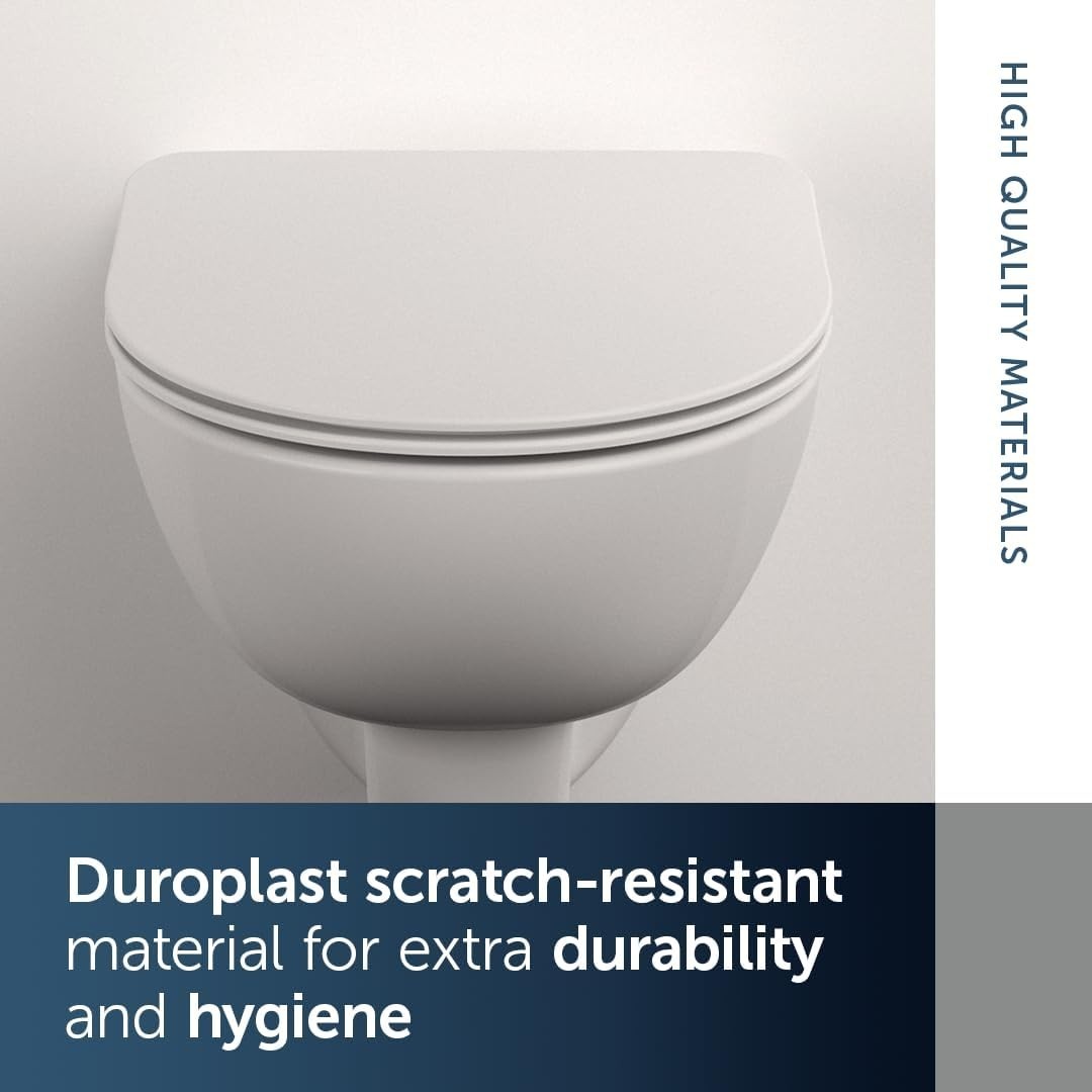 Conca Series Toilet Seat Round White Sandwich Duroplast Quick Release