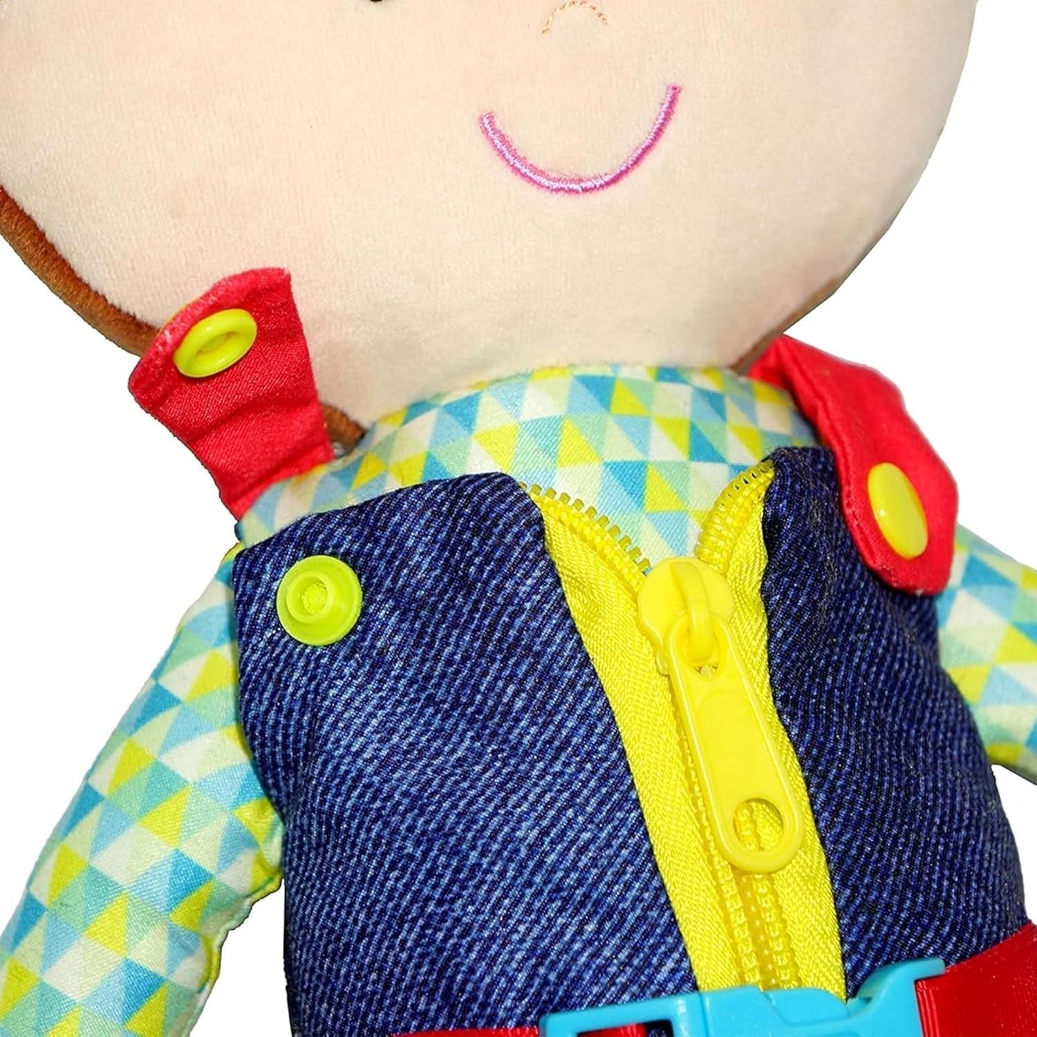 Montessori Learn to Dress Plush Doll Buckles Zips 15.5”