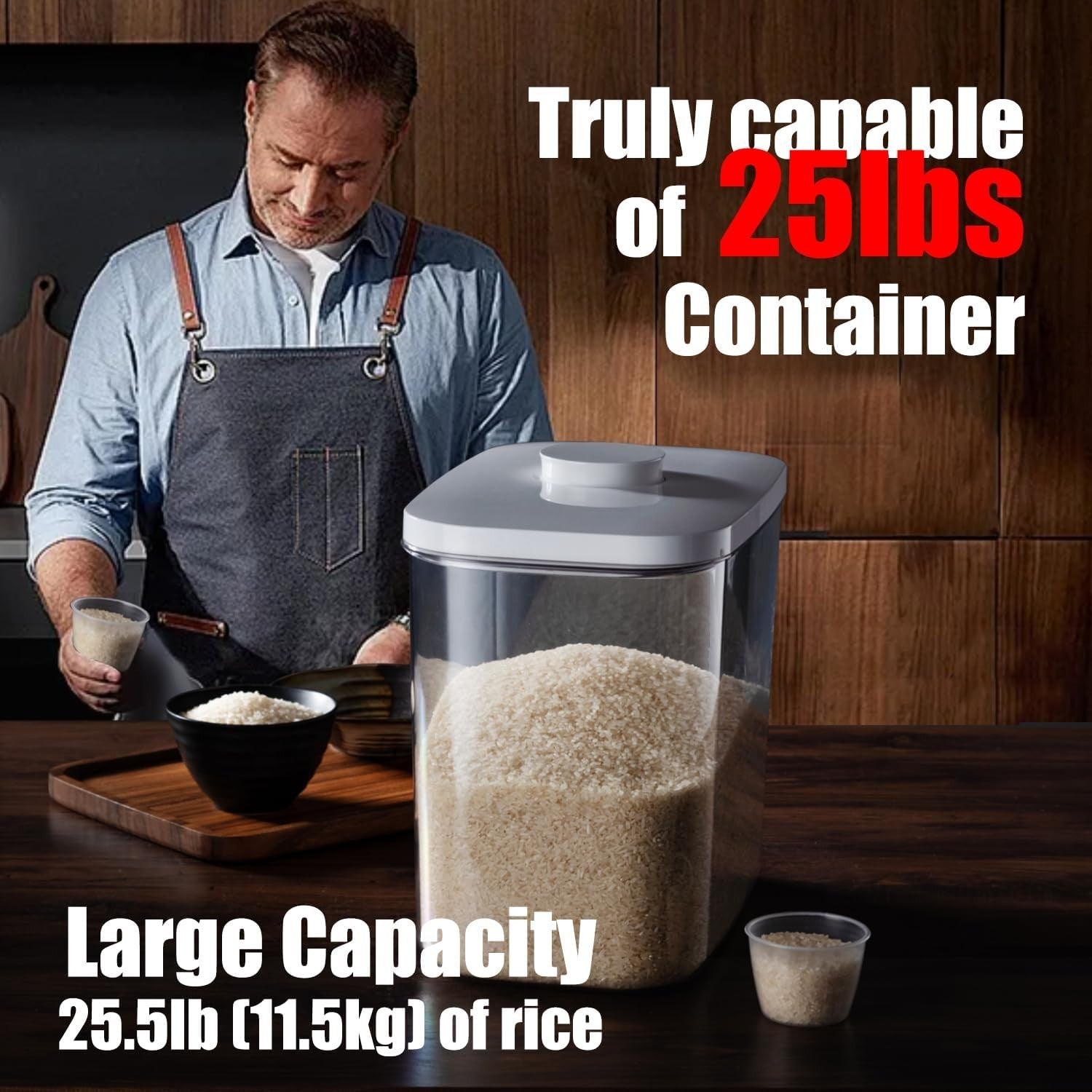6L 10LBS Rice Dispenser Airtight BPA Free w Cup