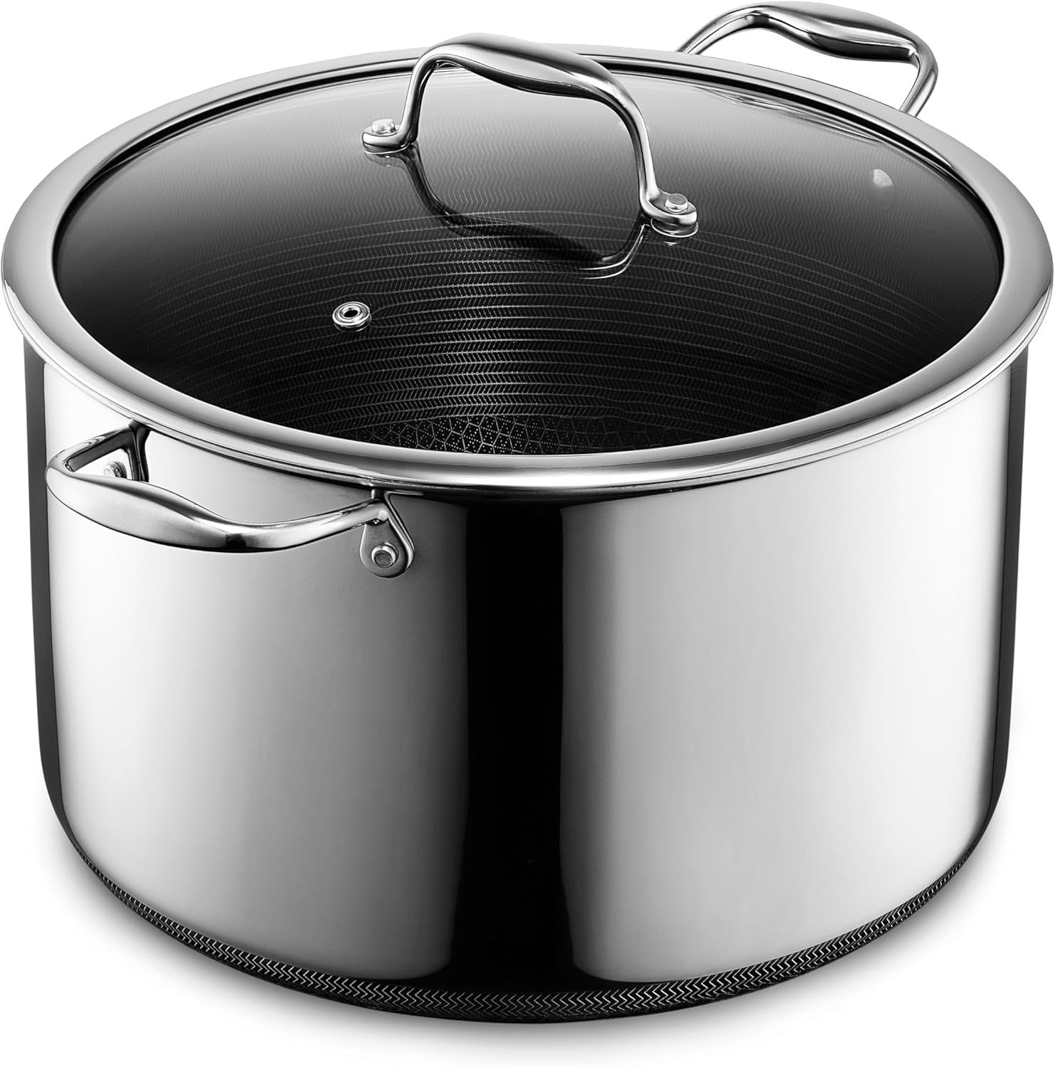 12L Deep Non Stick Stockpot with Lid – Induction & Oven Safe Stainless Steel Pot